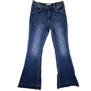 Vervet High Rise Flare Jeans Trouser Hem Blue Tag 31 (32x32.5)